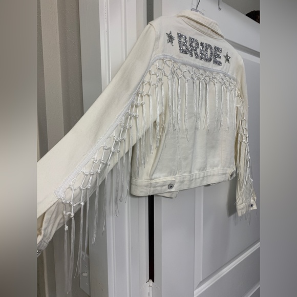Jackets & Blazers - Bride Cream Fringe Jean Jacket- NEVER WORN